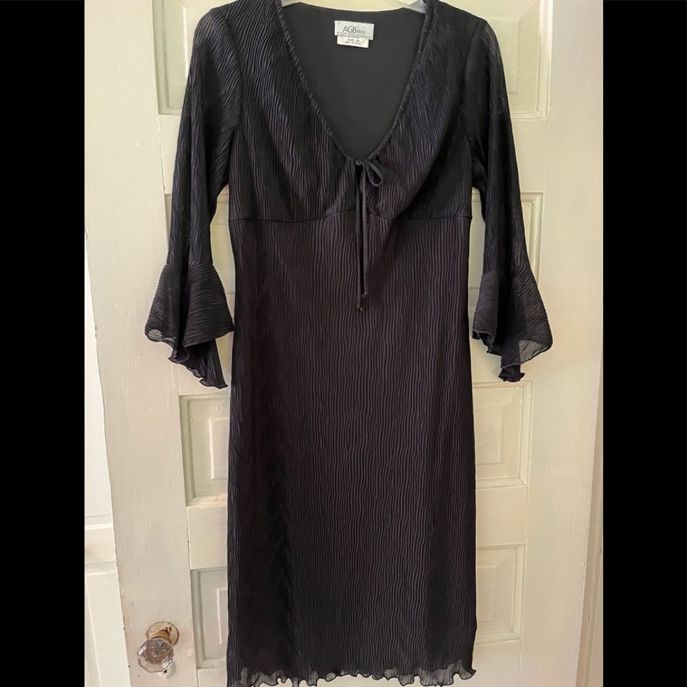 AGB size 10 Black Dress with peasant sleeves.